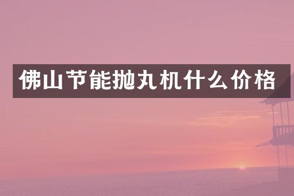 佛山節(jié)能拋丸機什么價格