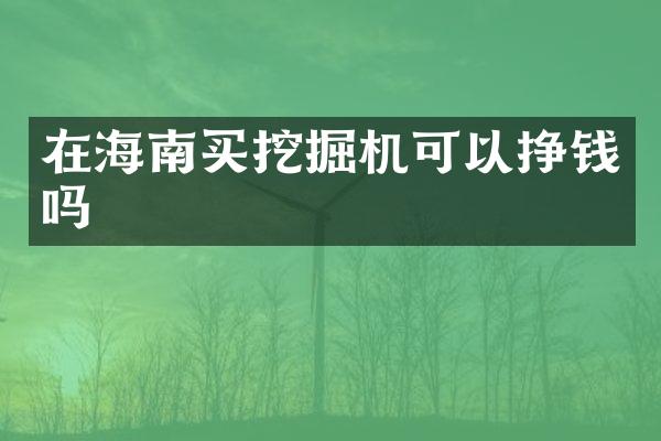 在海南買挖掘機可以掙錢嗎