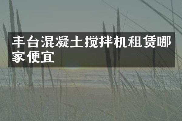 豐臺(tái)混凝土攪拌機(jī)租賃哪家便宜