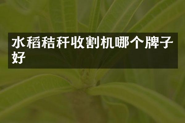 水稻秸稈收割機(jī)哪個(gè)牌子好