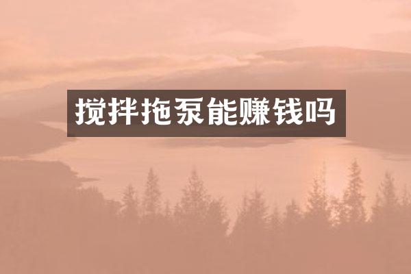 攪拌拖泵能賺錢(qián)嗎