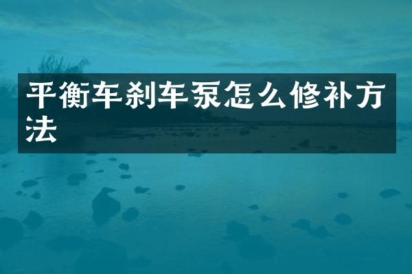 平衡車剎車泵怎么修補方法