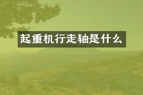 起重機行走軸是什么