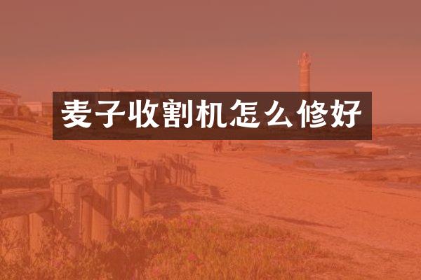 麥子收割機怎么修好