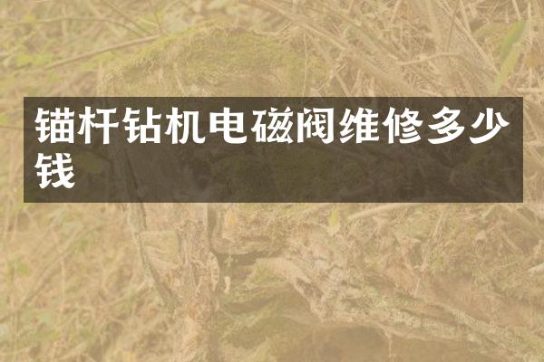 錨桿鉆機電磁閥維修多少錢