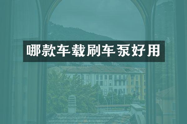 哪款車載刷車泵好用