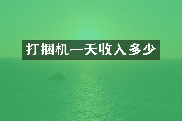 打捆機一天收入多少