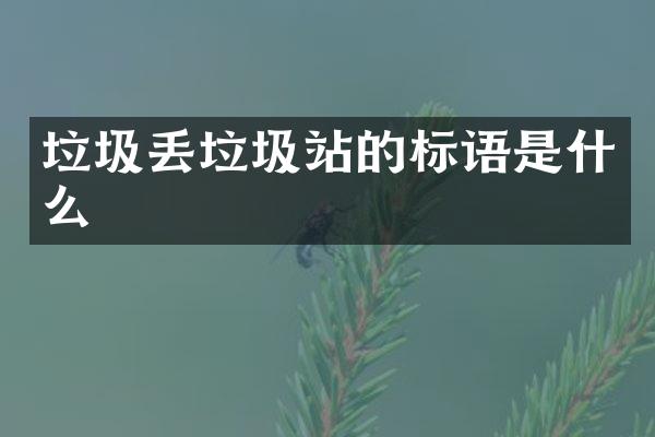 垃圾丟垃圾站的標(biāo)語是什么