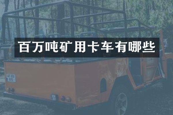 百萬噸礦用卡車有哪些