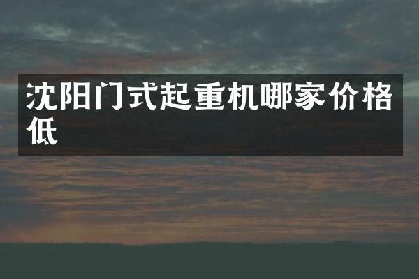 沈陽門式起重機哪家價格低