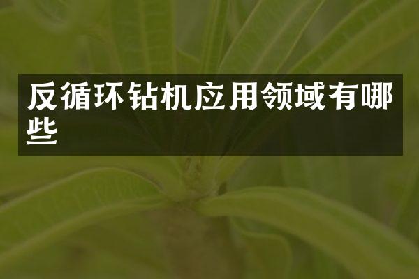 反循環(huán)鉆機應(yīng)用領(lǐng)域有哪些