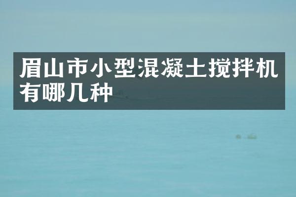 眉山市小型混凝土攪拌機有哪幾種