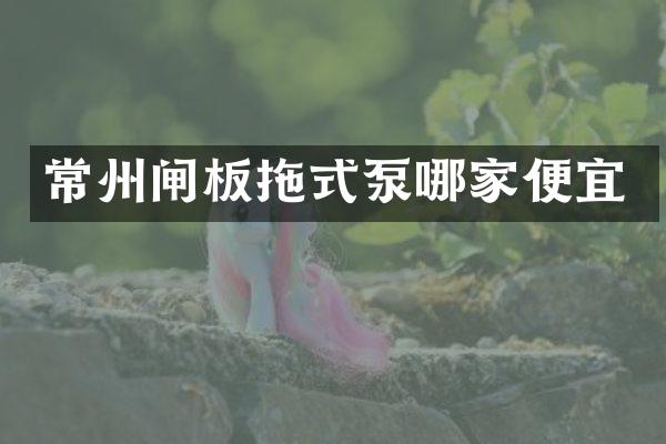 常州閘板拖式泵哪家便宜