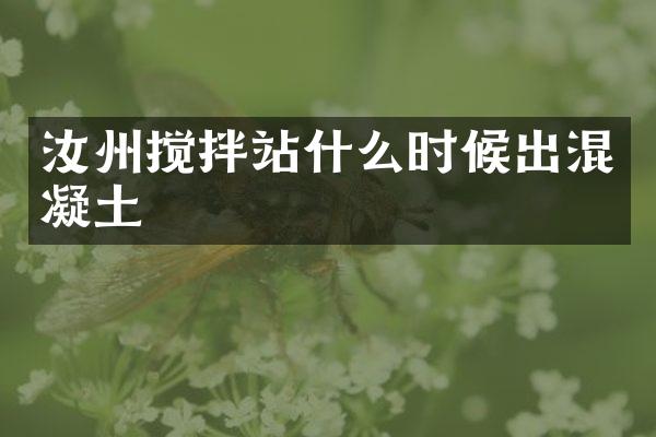 汝州攪拌站什么時候出混凝土