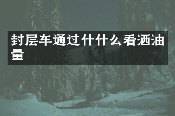 封層車通過什什么看灑油量