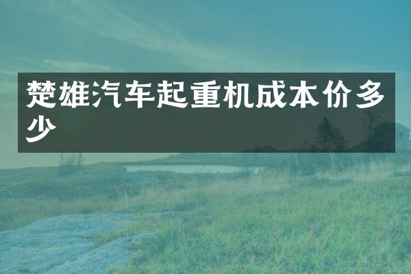 楚雄汽車起重機(jī)成本價(jià)多少