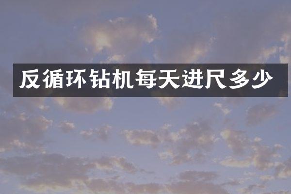 反循環(huán)鉆機每天進尺多少