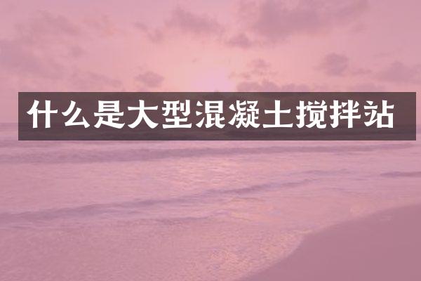 什么是大型混凝土攪拌站