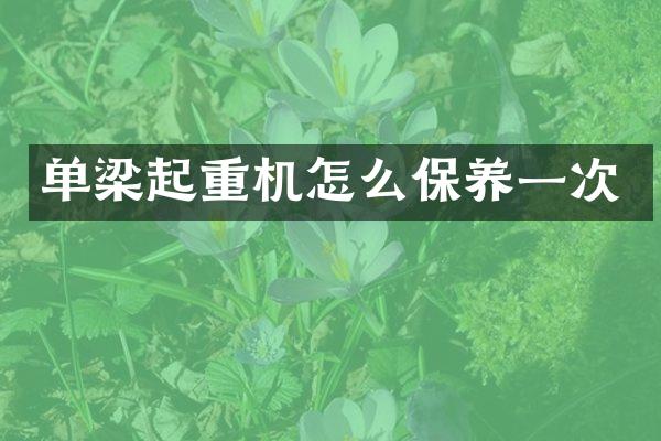 單梁起重機怎么保養(yǎng)一次