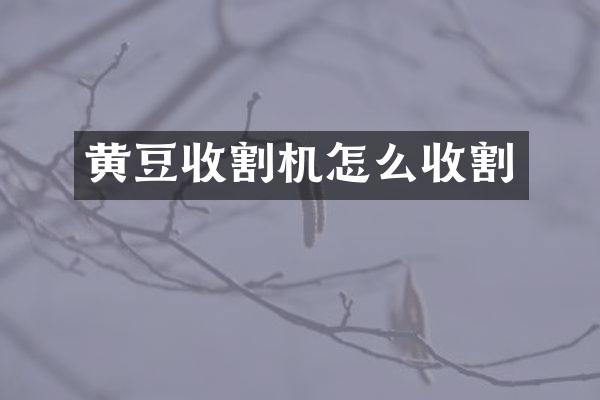 黃豆收割機怎么收割