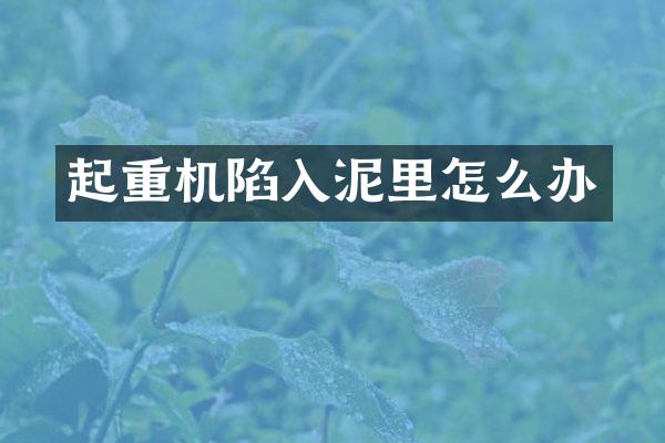 起重機陷入泥里怎么辦