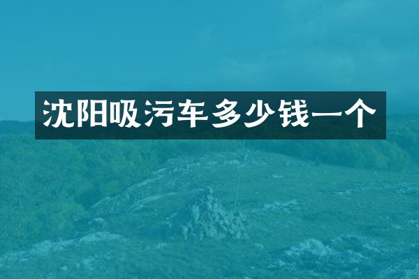 沈陽(yáng)吸污車多少錢一個(gè)