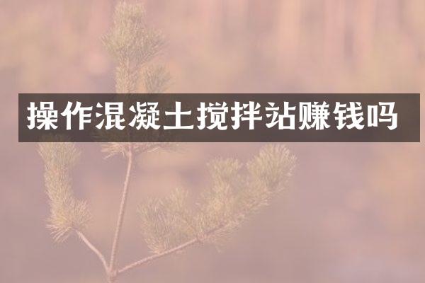 操作混凝土攪拌站賺錢嗎