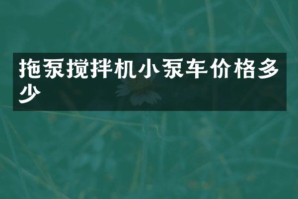 拖泵攪拌機小泵車價格多少