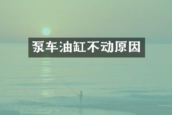 泵車油缸不動原因