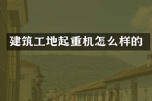 建筑工地起重機(jī)怎么樣的