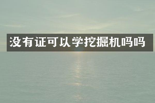 沒有證可以學(xué)挖掘機嗎嗎