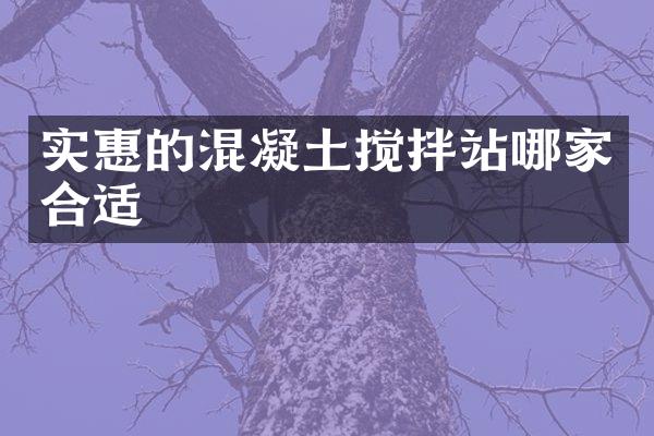 實惠的混凝土攪拌站哪家合適