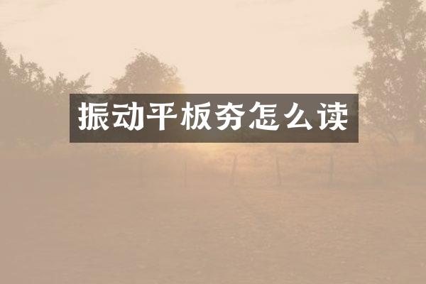 振動平板夯怎么讀