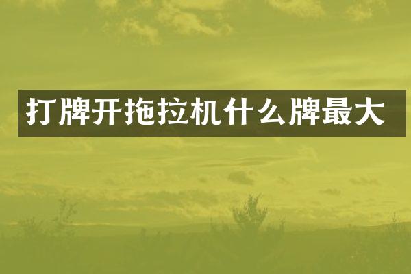 開拖拉機(jī)什么牌最大