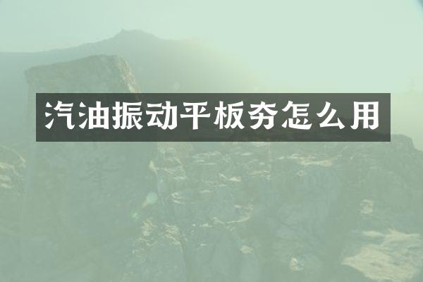 汽油振動平板夯怎么用