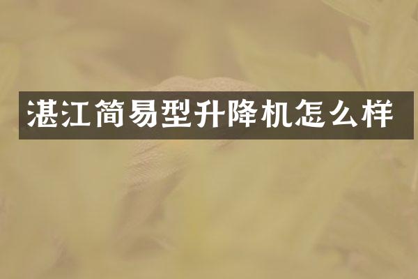 湛江簡易型升降機怎么樣