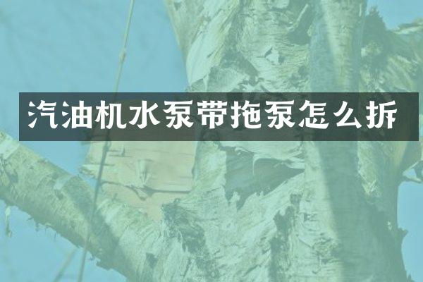 汽油機水泵帶拖泵怎么拆