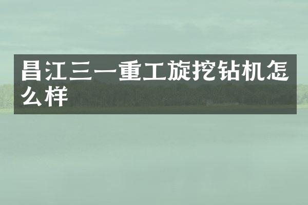 昌江三一重工旋挖鉆機怎么樣