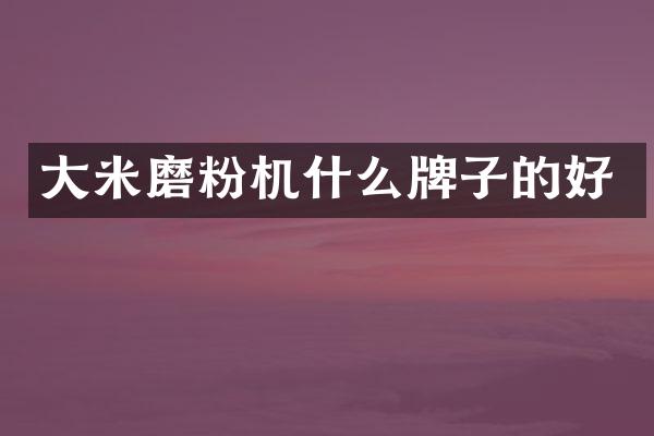 大米磨粉機(jī)什么牌子的好