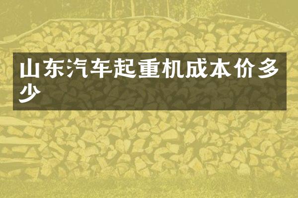 山東汽車起重機成本價多少