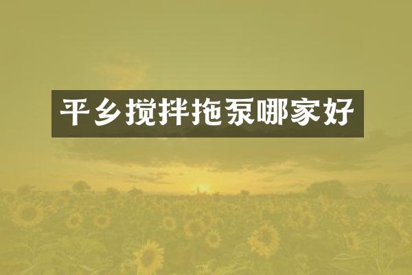 平鄉(xiāng)攪拌拖泵哪家好