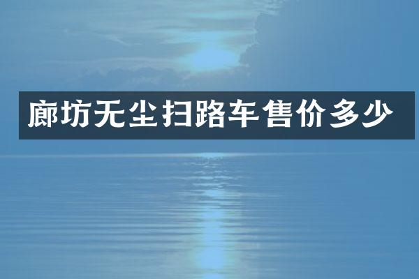 廊坊無塵掃路車售價多少