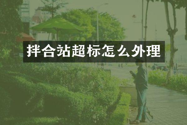 拌合站超標(biāo)怎么外理