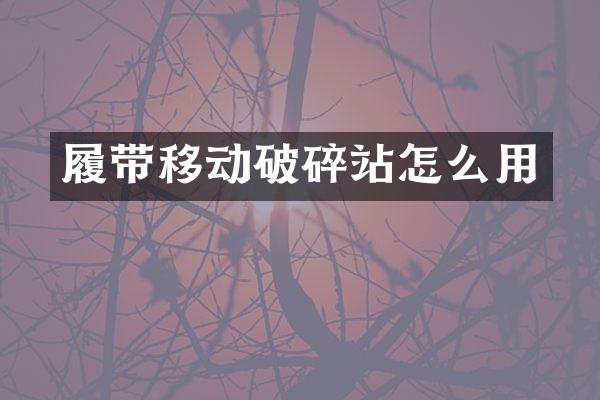 履帶移動破碎站怎么用