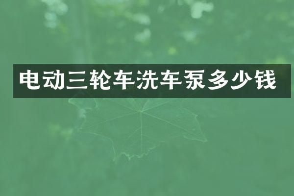 電動三輪車洗車泵多少錢