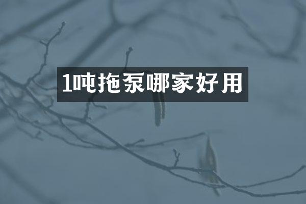 1噸拖泵哪家好用