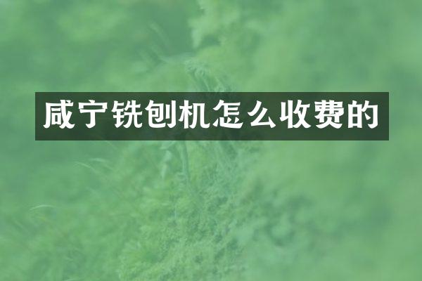 咸寧銑刨機(jī)怎么收費(fèi)的