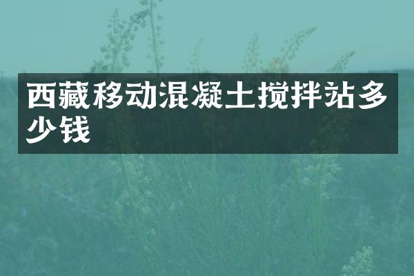 西藏移動混凝土攪拌站多少錢