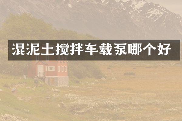 混泥土攪拌車載泵哪個好