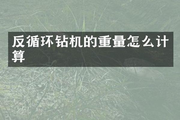 反循環(huán)鉆機的重量怎么計算